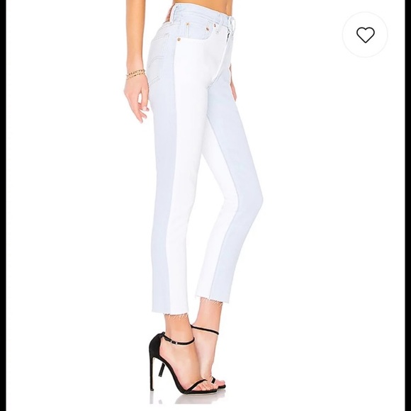 Levi 501 Skinny Two Faced White/blue Jeans 26 - Picture 3 of 4